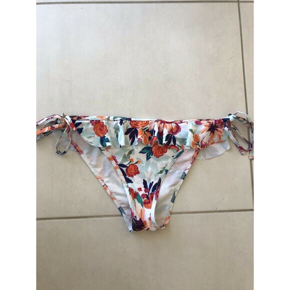 Verano Playa Floral Ruffled Side Ties Bikini Bottom Swimsuit - Picture 1 of 8